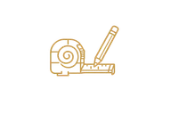 أيقونة توضيحية لخدمة تصميم المطابخ حسب المساحة